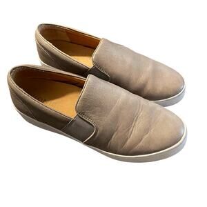 Vionic Demetra Gray Leather Slip-On Loafer Women’s Size 8.5